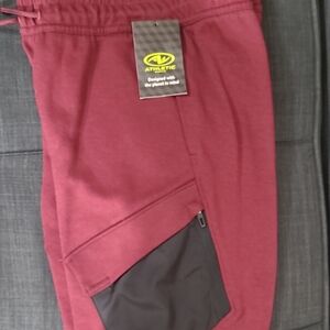 Russell Athletic Kids Burgundy Joggers with Black Pocket Size XL